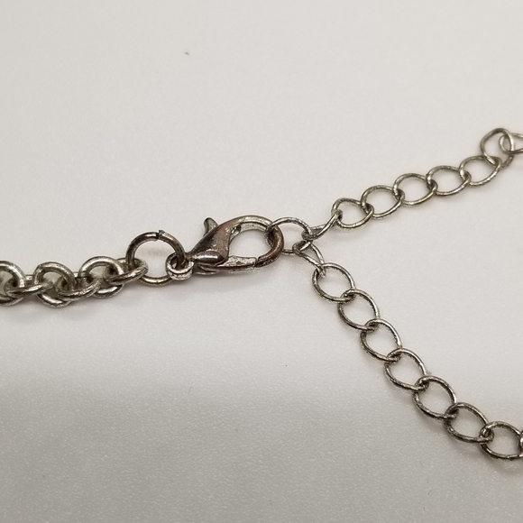 silver tone bib necklace - Picture 2 of 4